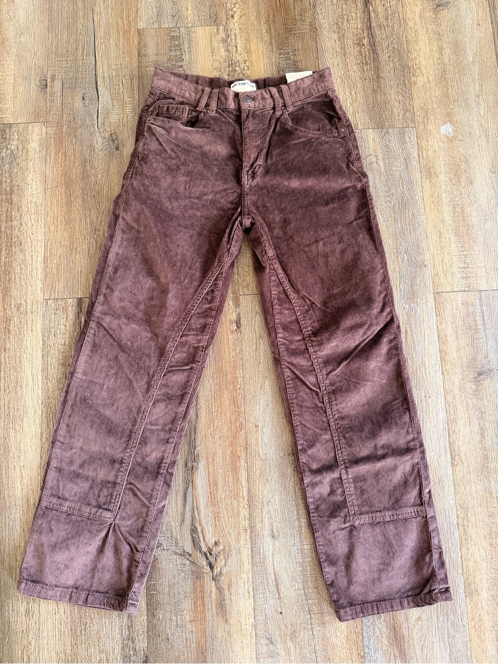 We The Free Straight-Leg Corduroy Pants in Brown